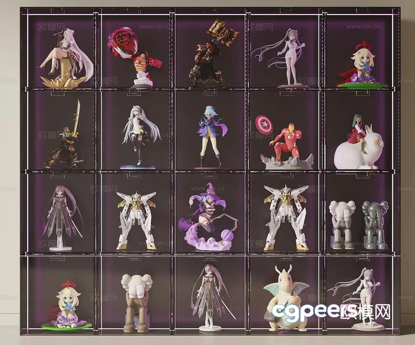 Figure Cabinet Figures Dolls Toy Ornaments Transformers Genshin Impact 3D Model