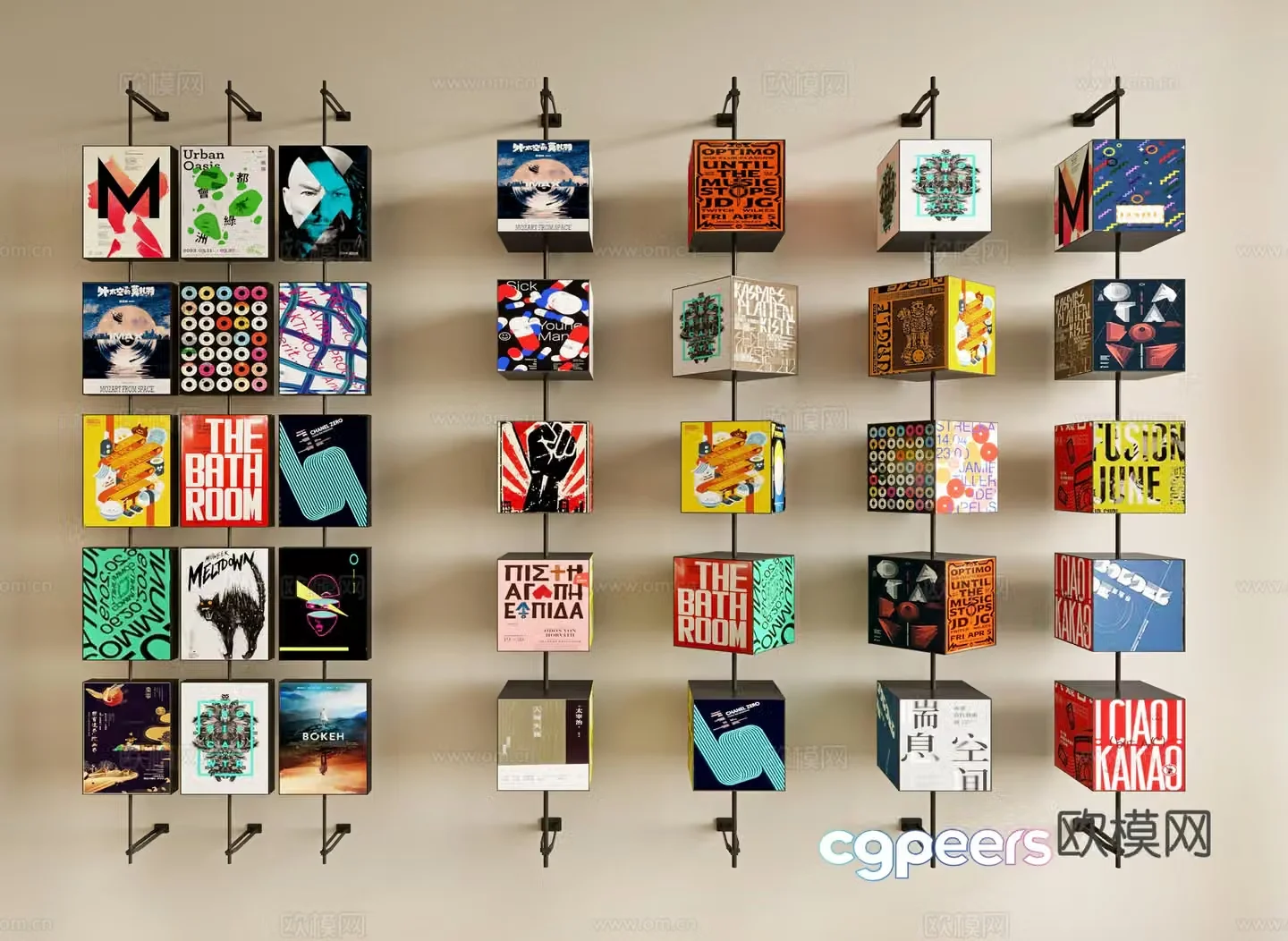 Modern photo wall 3d model