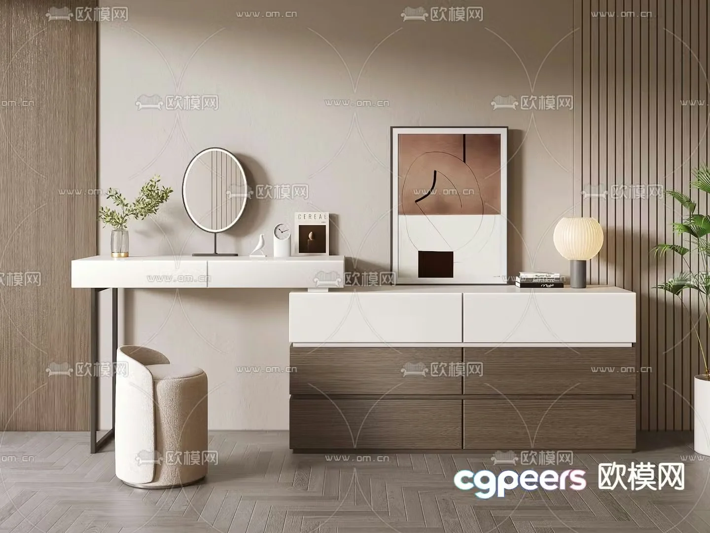 Modern dressing table dressing table 3d model