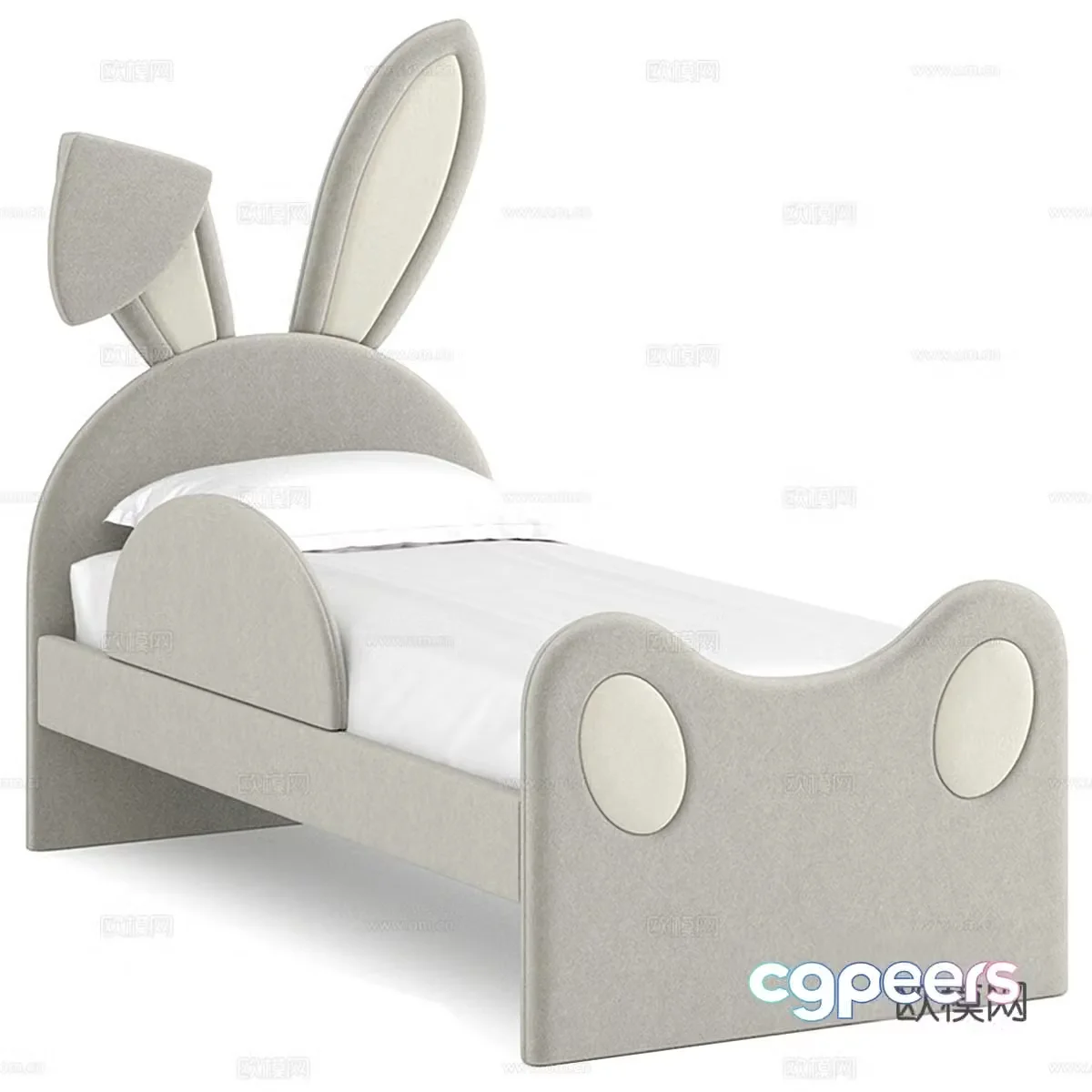 Modern simple single bed Single bed Simple bed Children’s bed 3D model