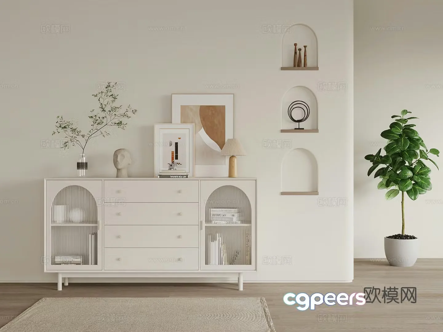 Nordic porch cabinet 3D model