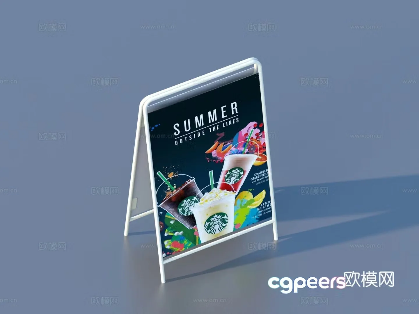 Billboard Shop Signboard Blackboard 3D Model
