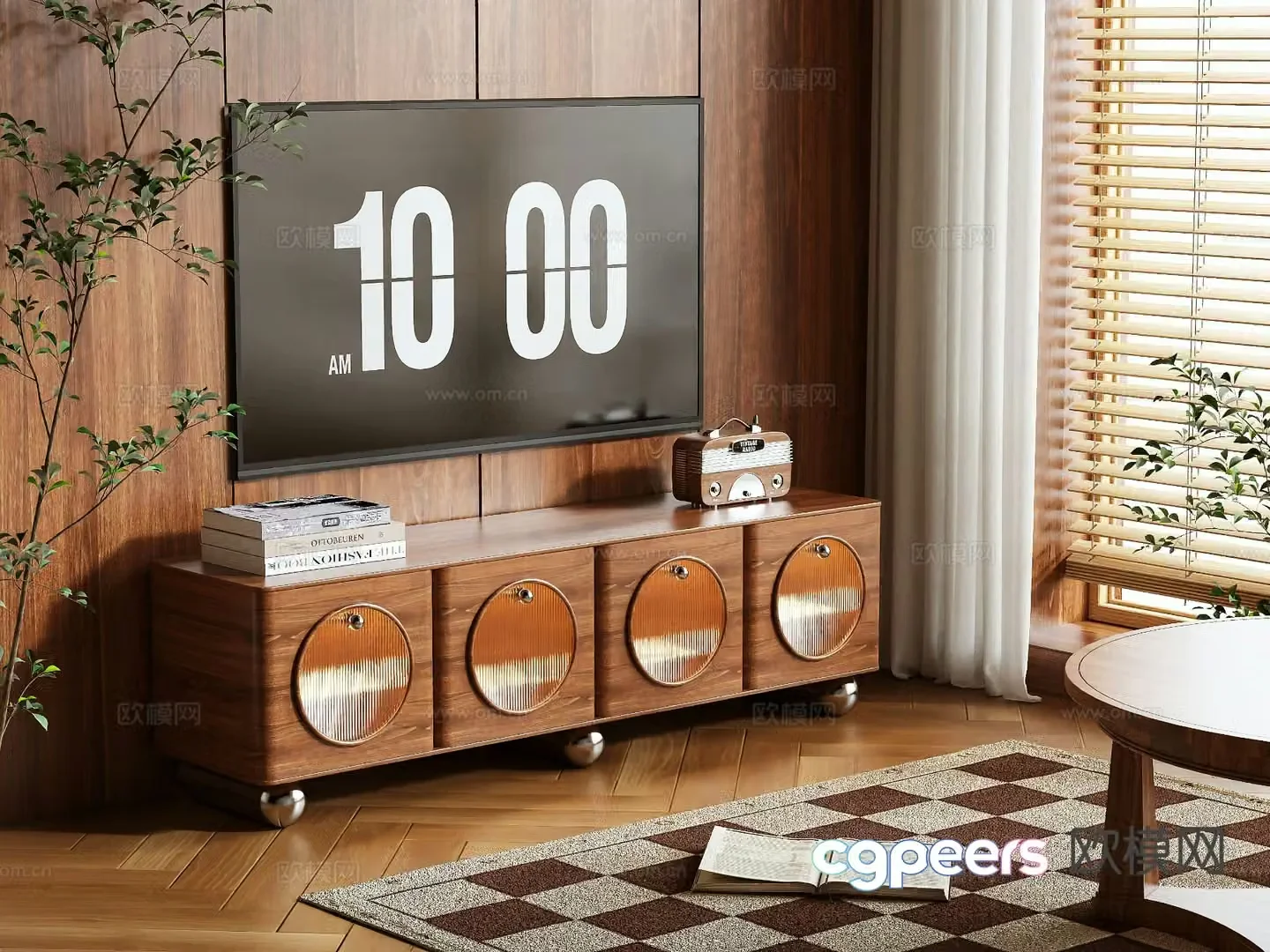 Medieval style TV cabinet 3D model