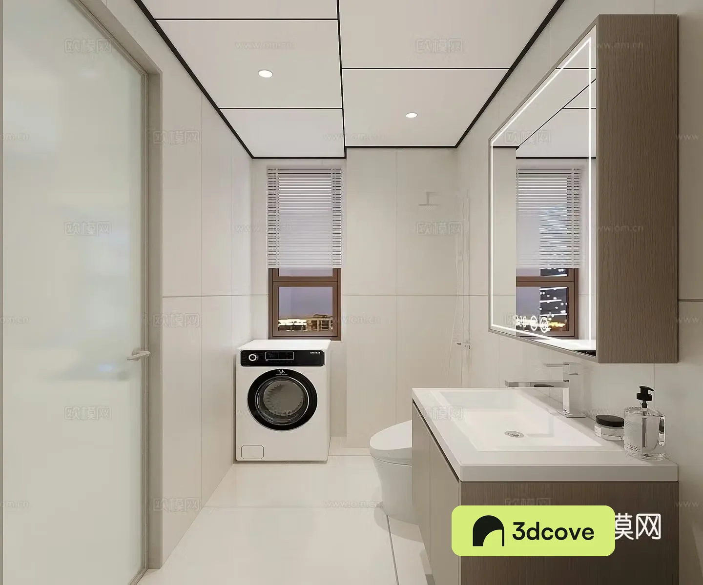 Modern honeycomb large bathroom