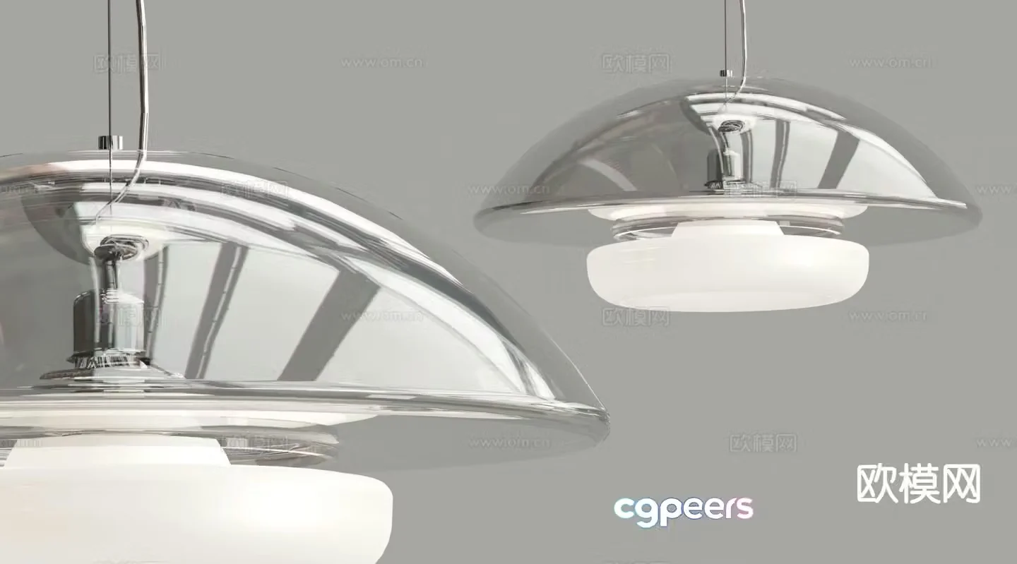 Modern glass chandelier 3d model