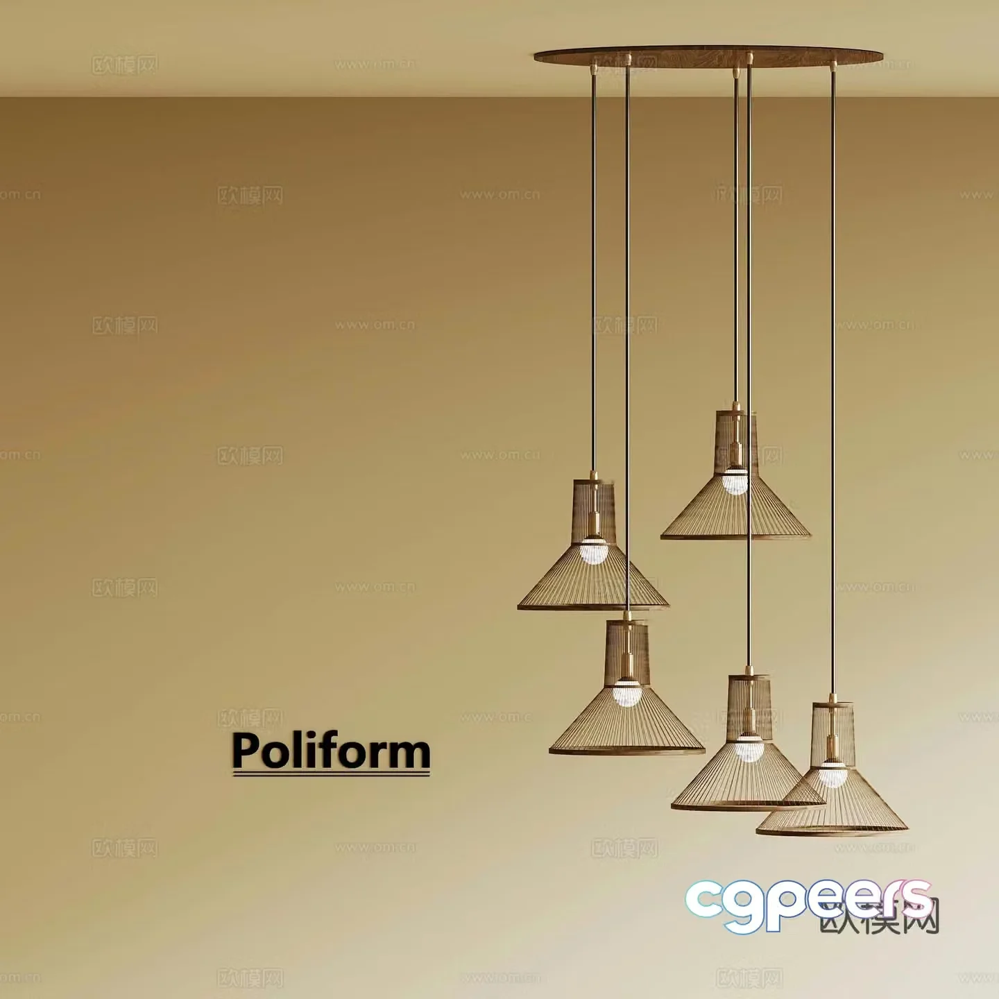 New Chinese style small chandelier Wasabi wind small chandelier 3D model