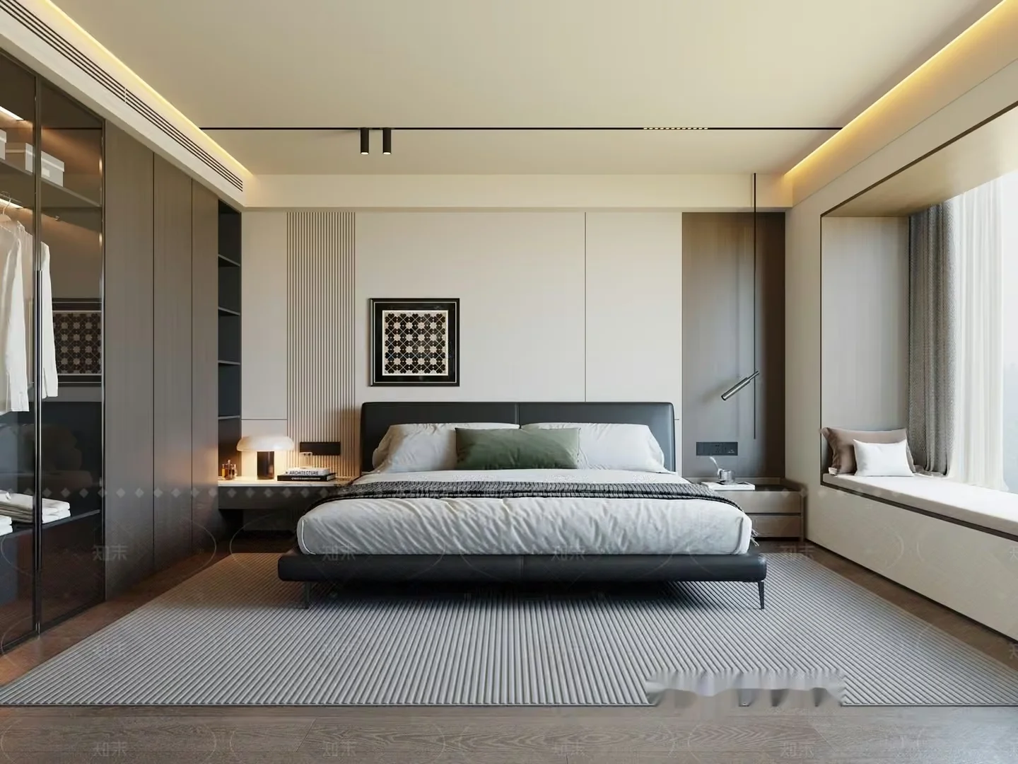 Modern Minimalist Bedroom 3D Model – 206 – VRAY Render
