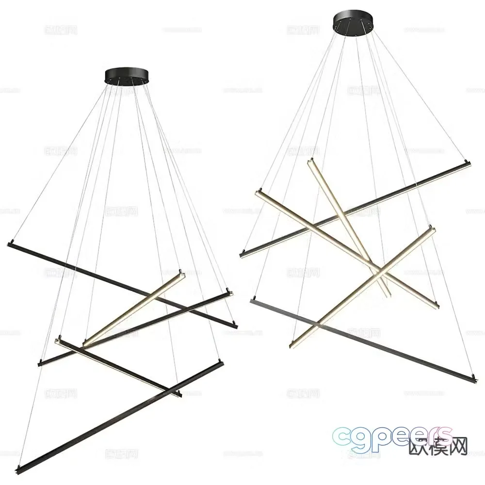 GLODE long chandelier 3d model