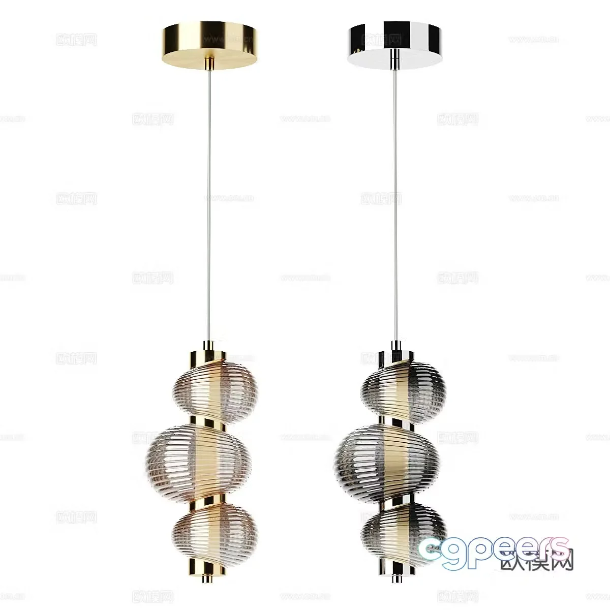 Modern minimalist chandelier glass chandelier restaurant chandelier 3d model