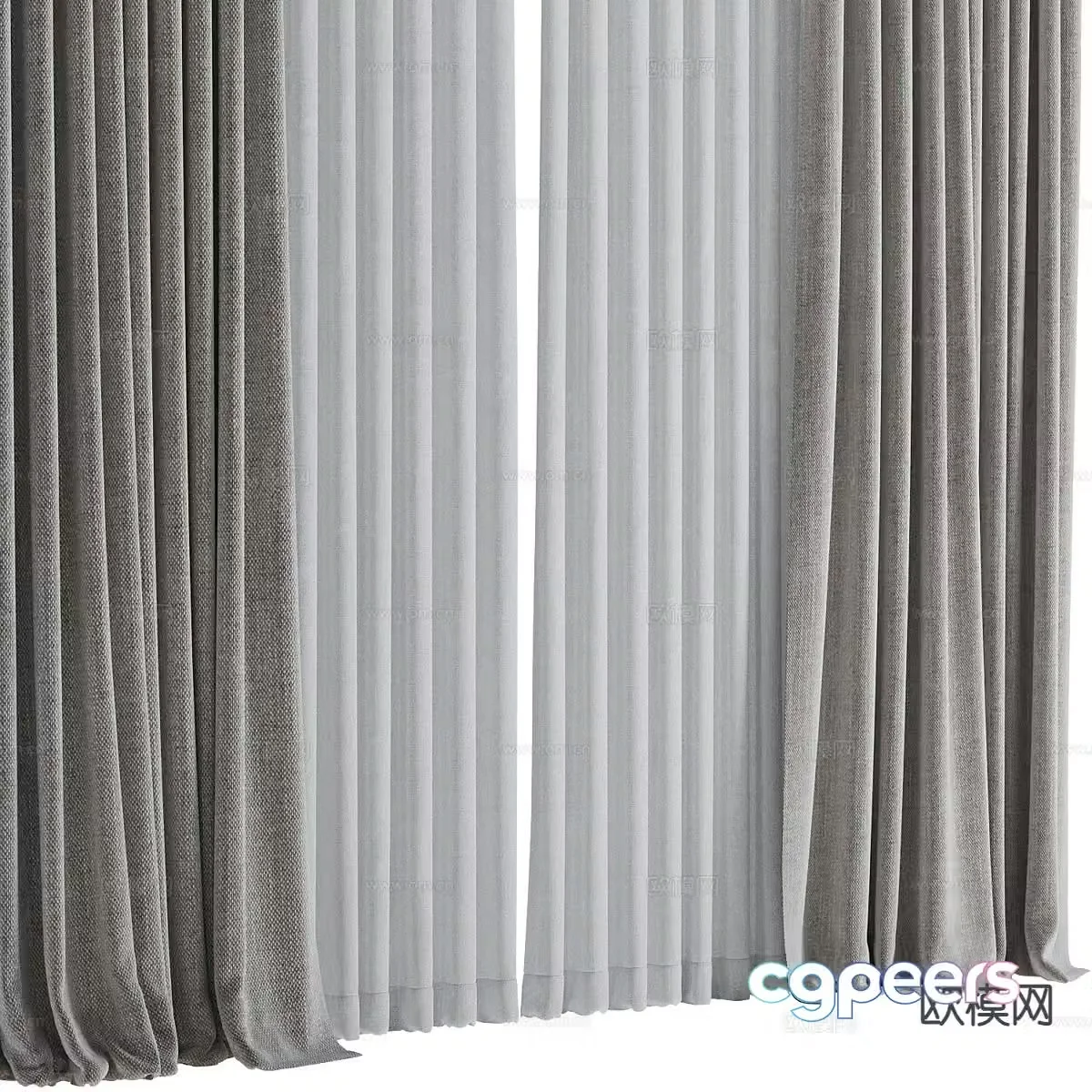 Plain curtains and screens 3d model