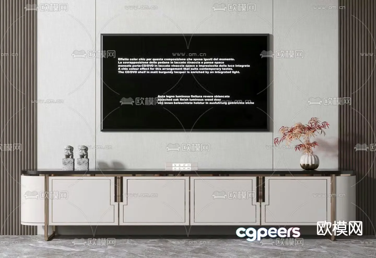 New Chinese TV cabinet side cabinet 3D model