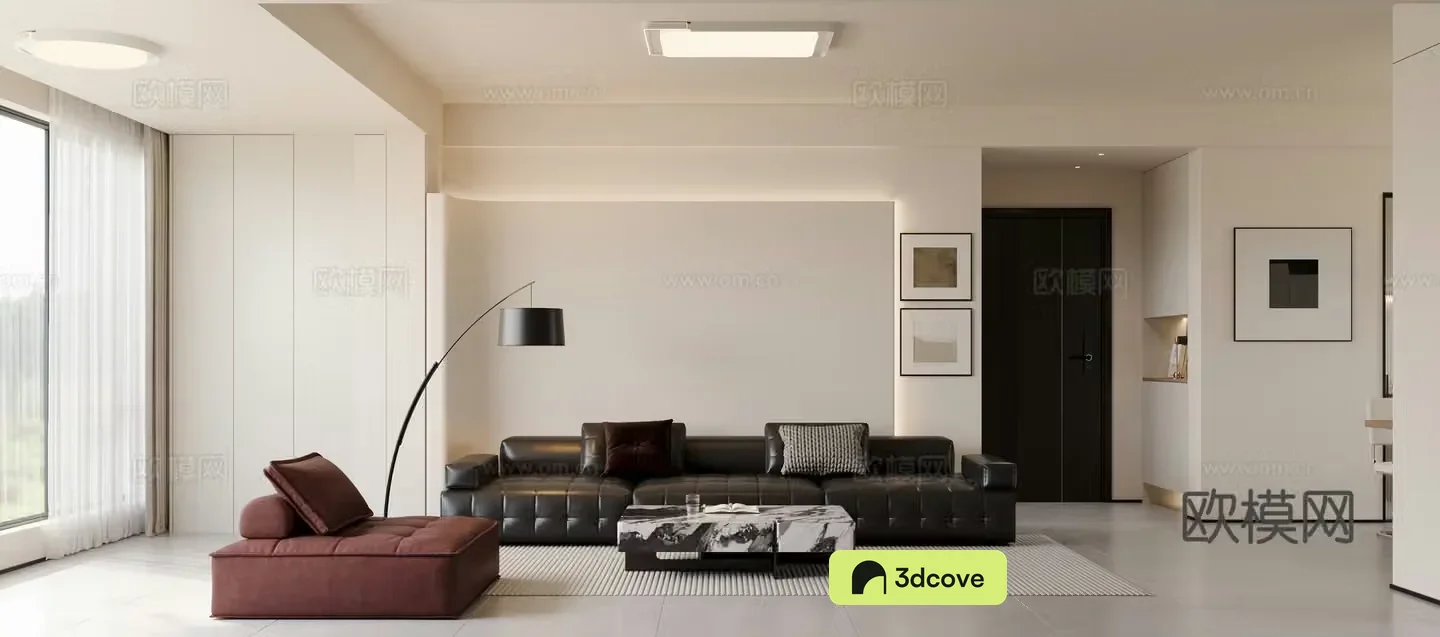 Modern minimalist living restaurant
