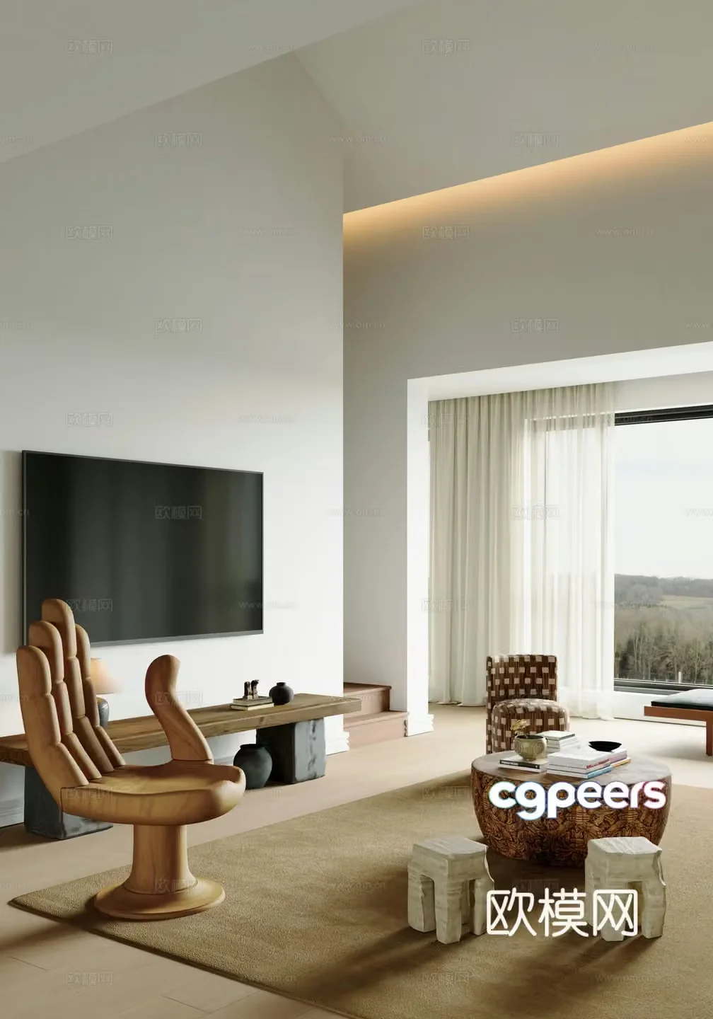Modern living room 3d model