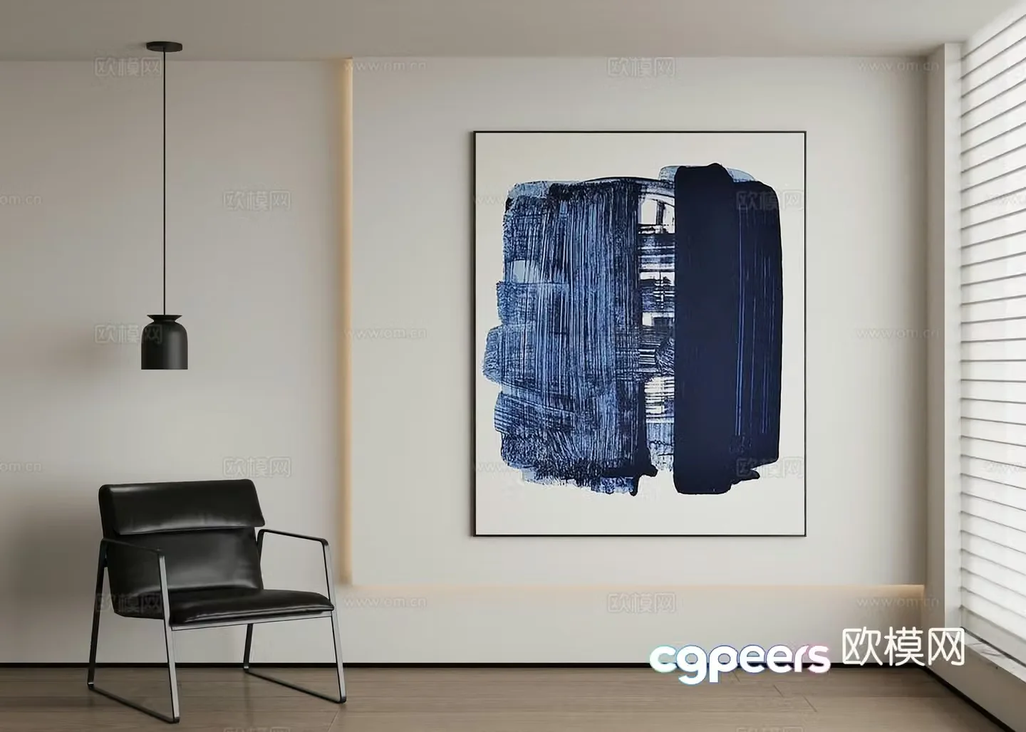 Modern abstract painting decorative painting 3d model