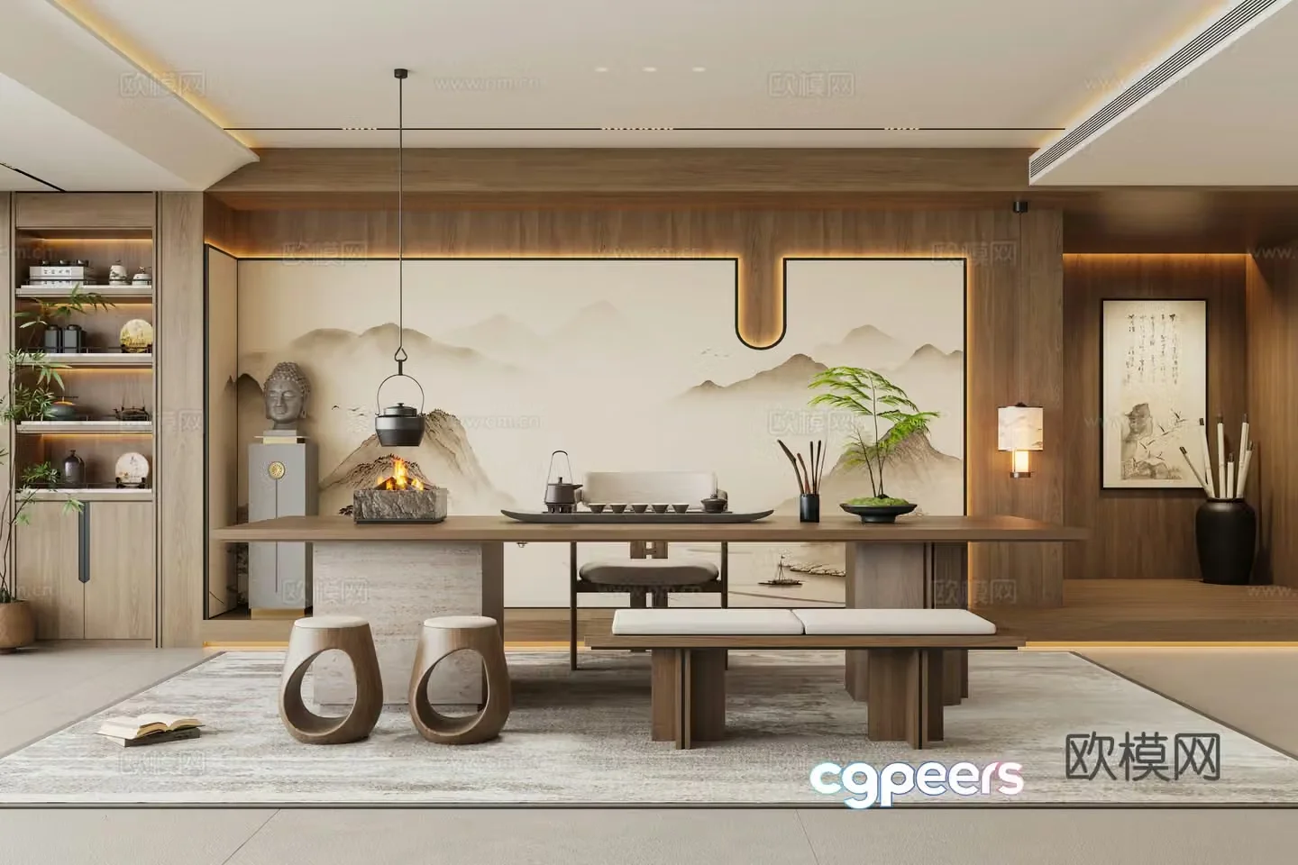 New Chinese tea room 3d model