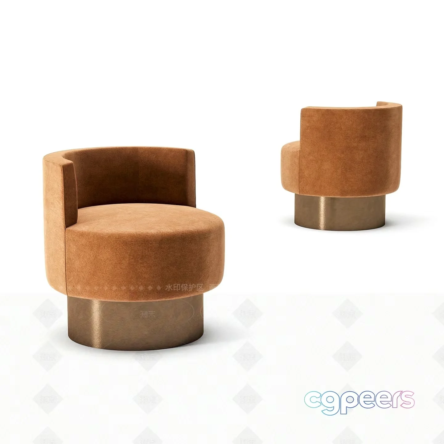 Modern Tan Chairs 3D Model – 10611 – VRAY Render