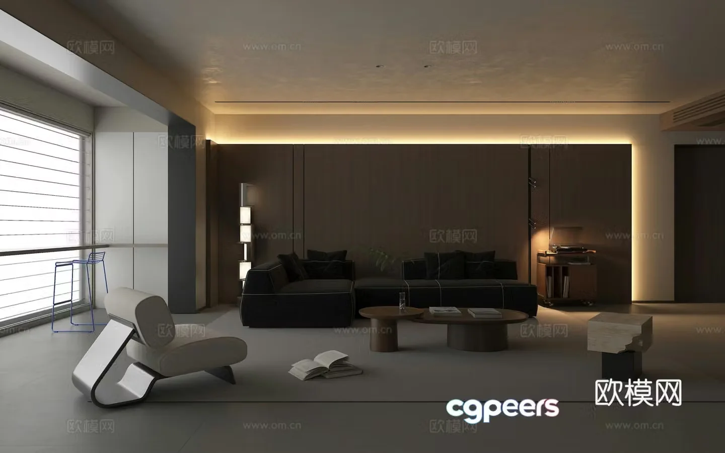 Italian living room 3d model 3d model