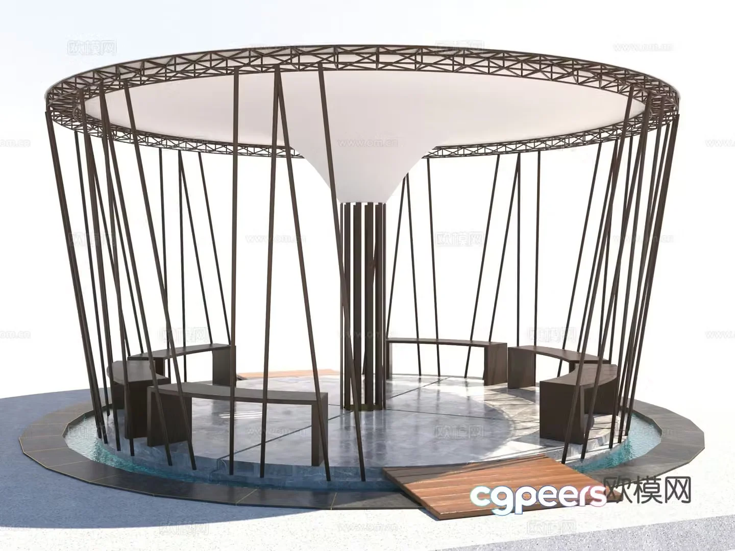 Modern style landscape pavilion 3d model