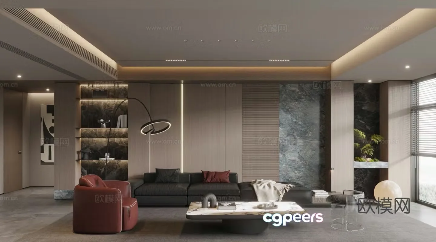 Modern home living room 3d model design 3d model