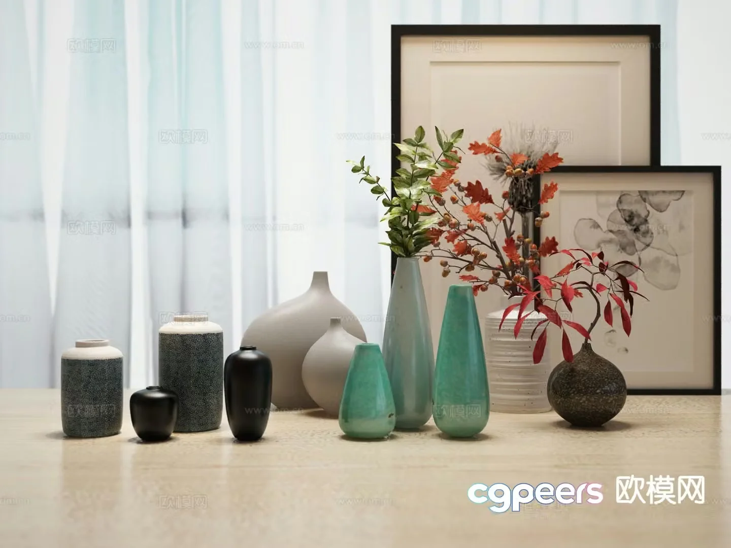 New Chinese style decorations ornaments vase 3d model