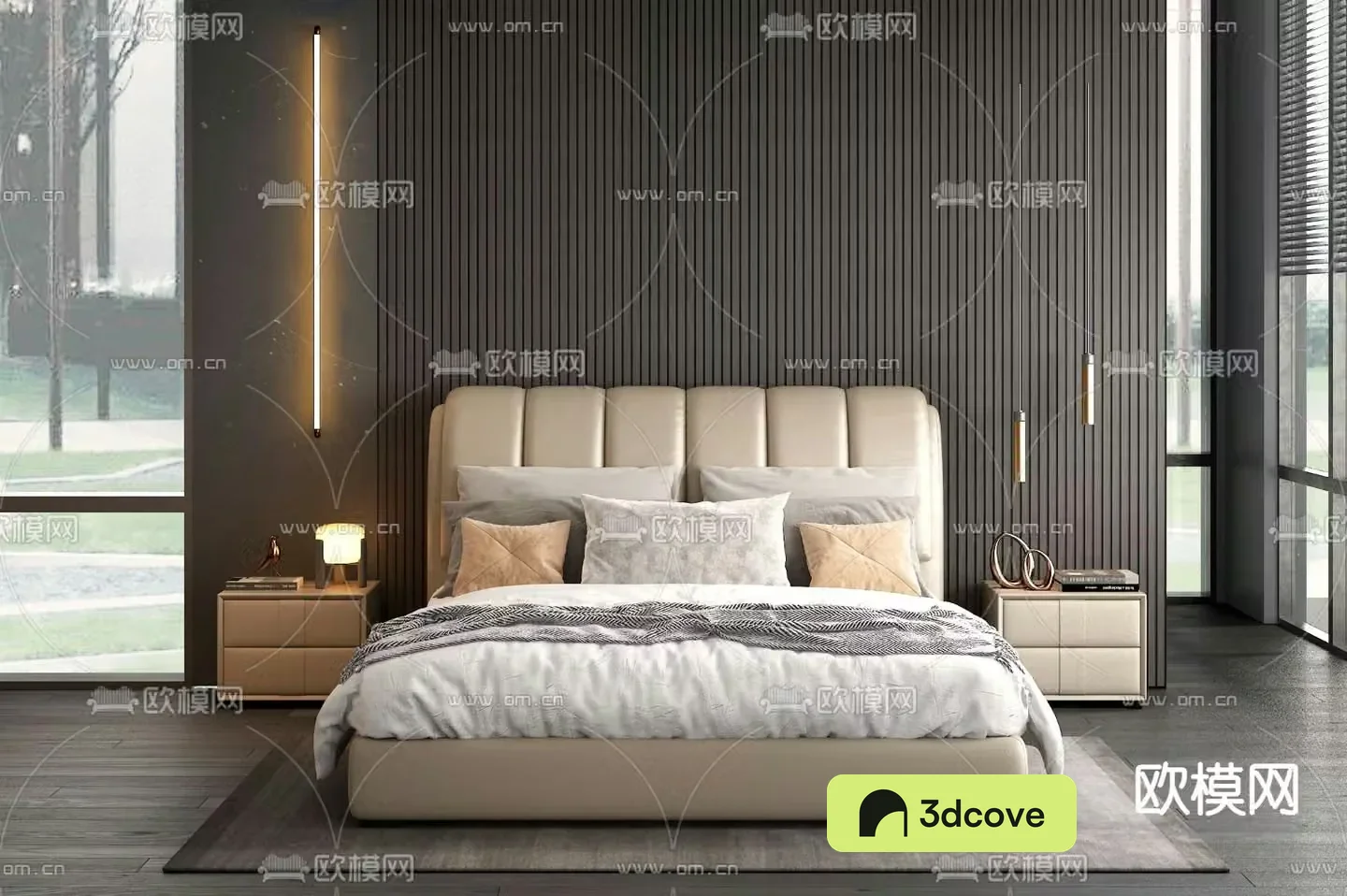 Leather double bed