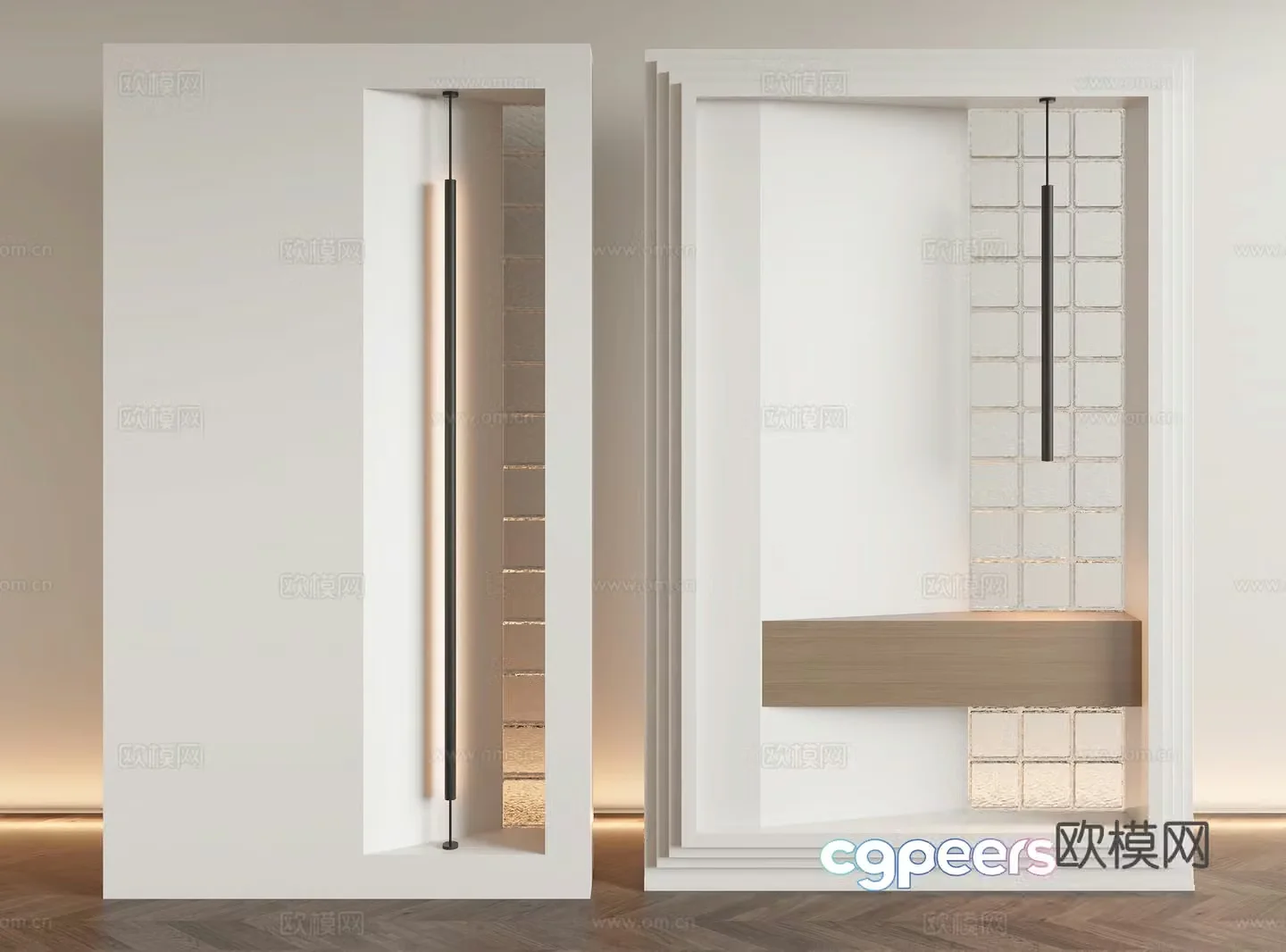 Modern entrance partition 3D model