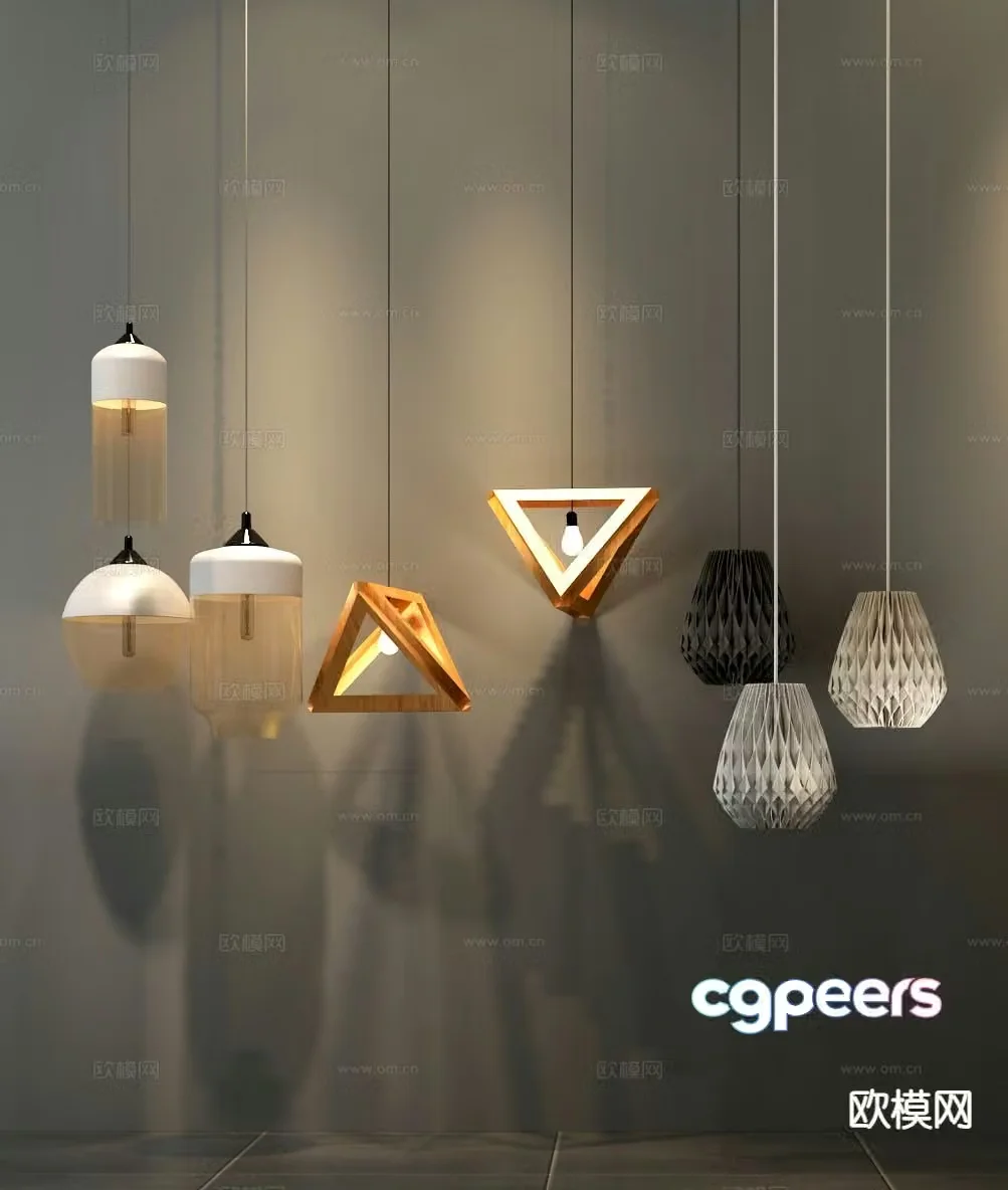 Modern bedside small chandelier 3d model