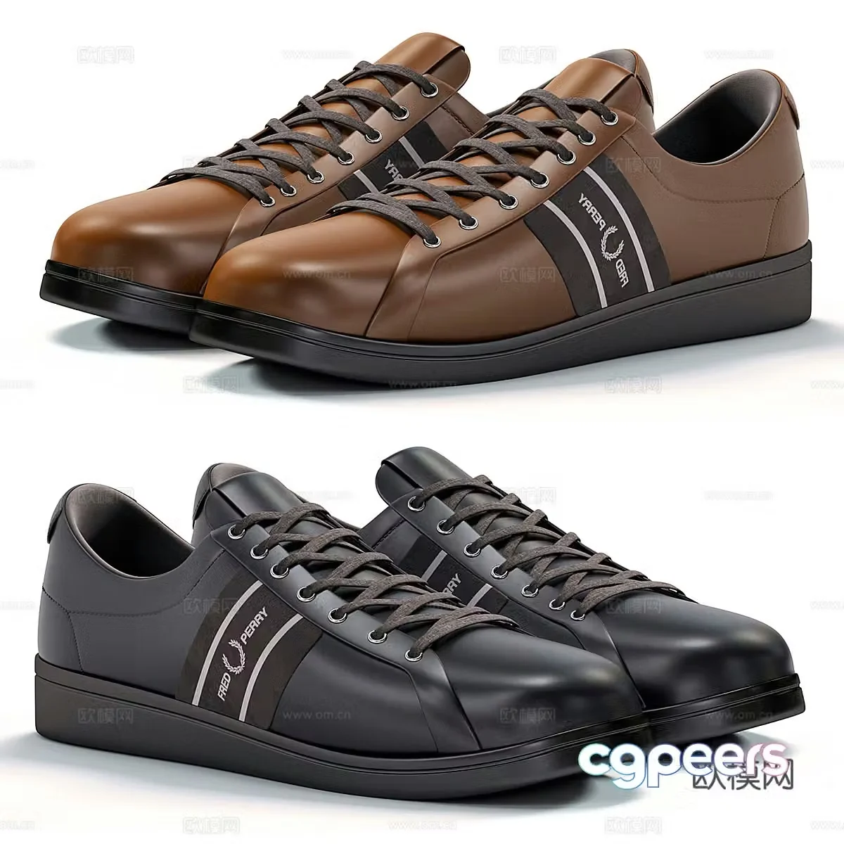 Modern Fred perry casual shoes 3d model