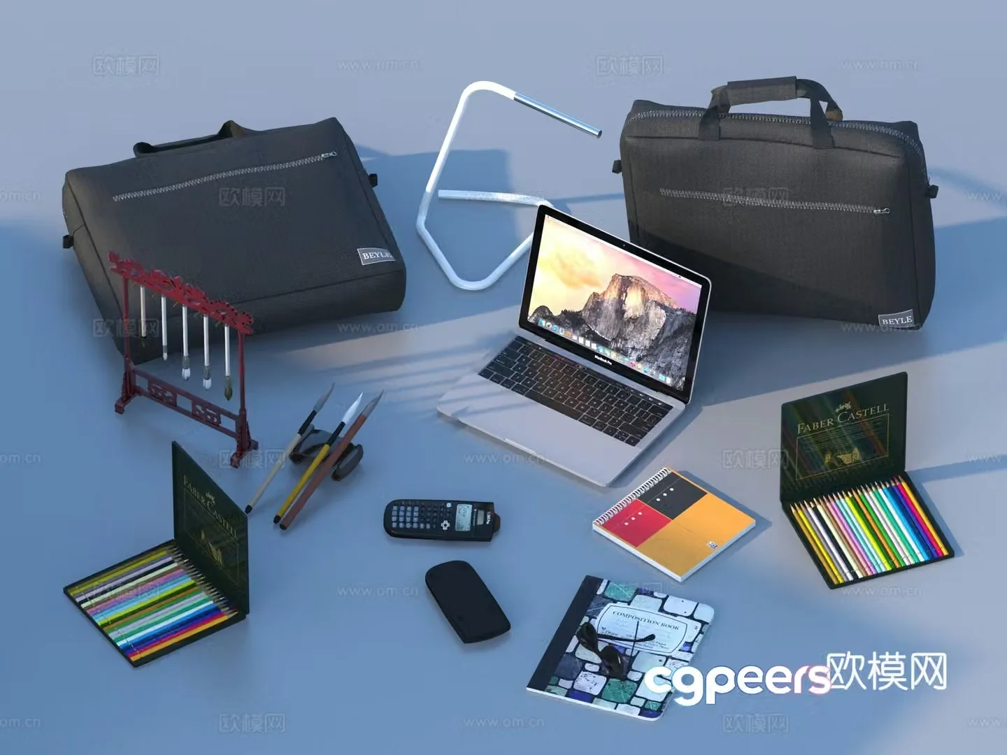 Notebook Stationery School supplies 3D model