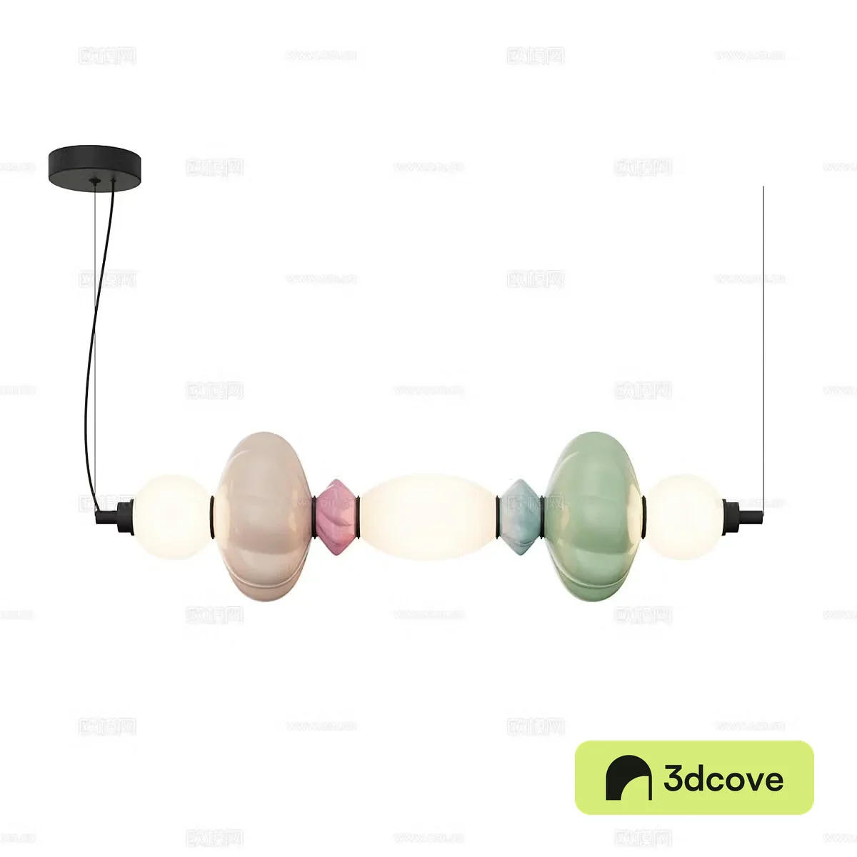 Creamy wind bead chandelier