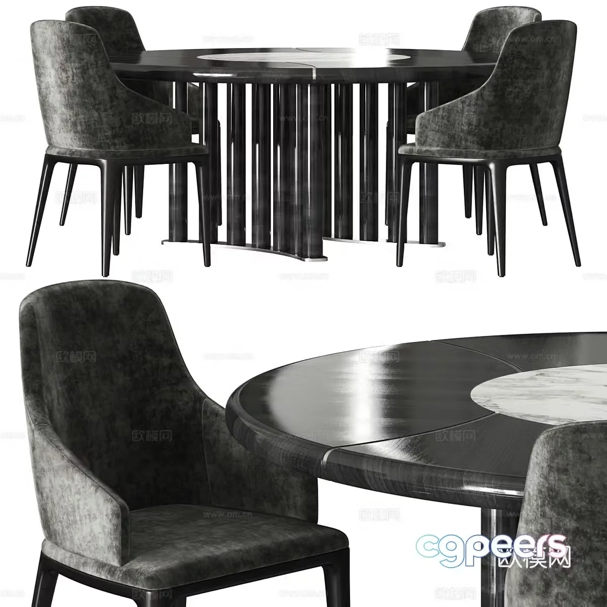 Opera Contemporary Oliver Round Table and 3D Model