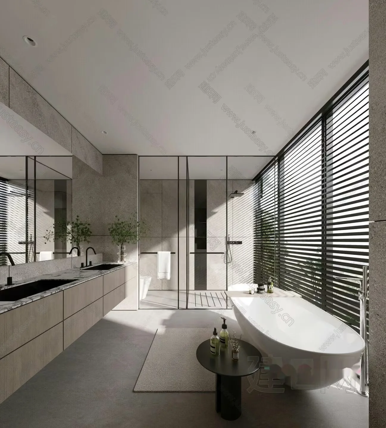 Modern Bathroom Design 3D Model – 12852 – CORONA Render