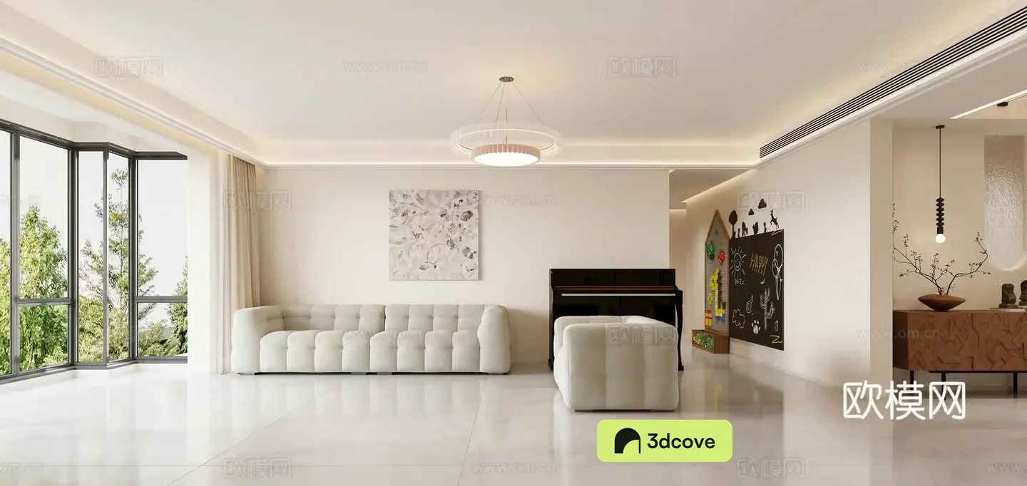 Modern living and dining room