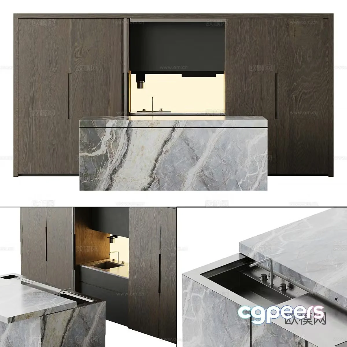 Modern Italian minimalist cabinet 3d model