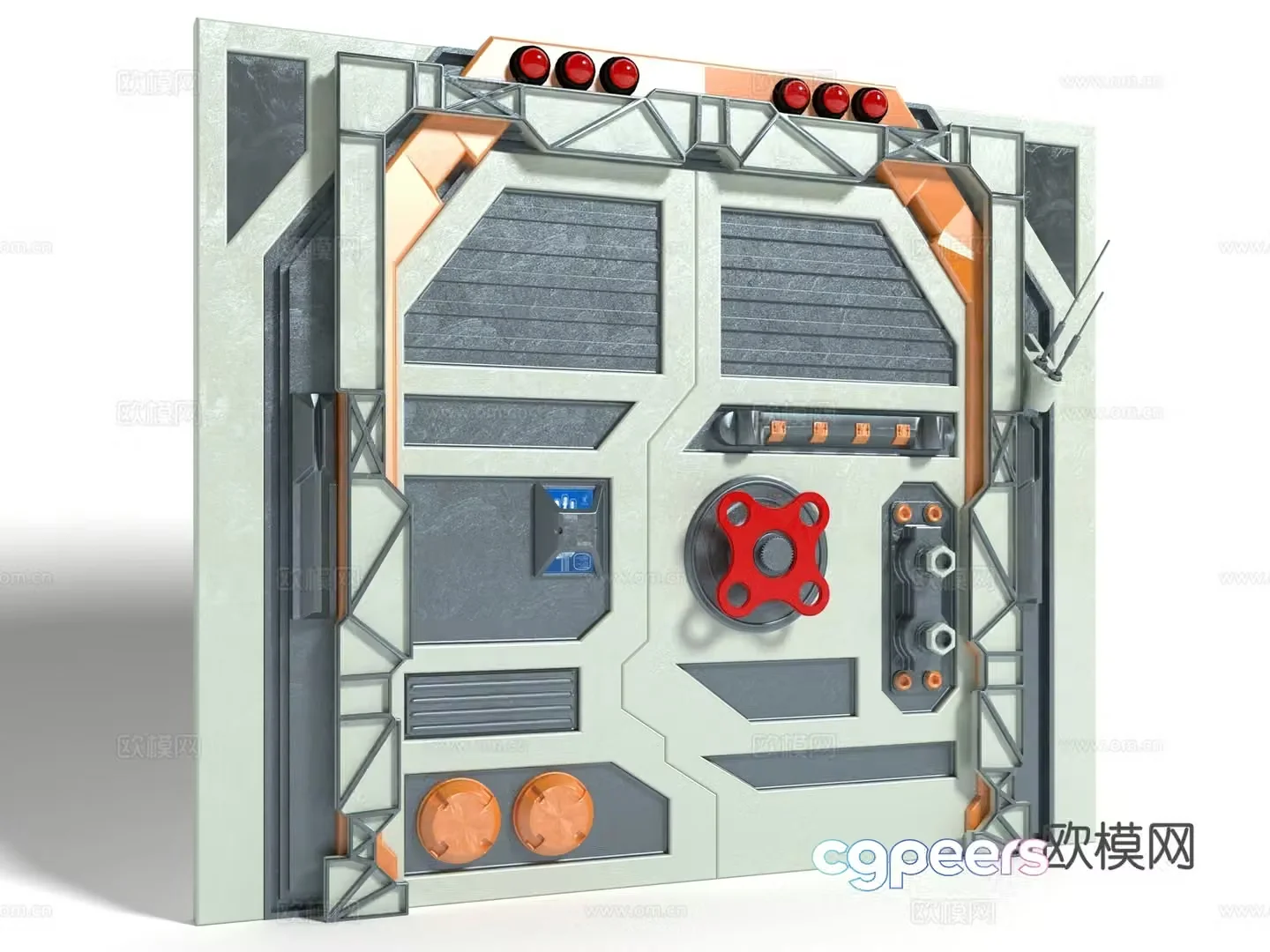 Modern style hatch door 3d model