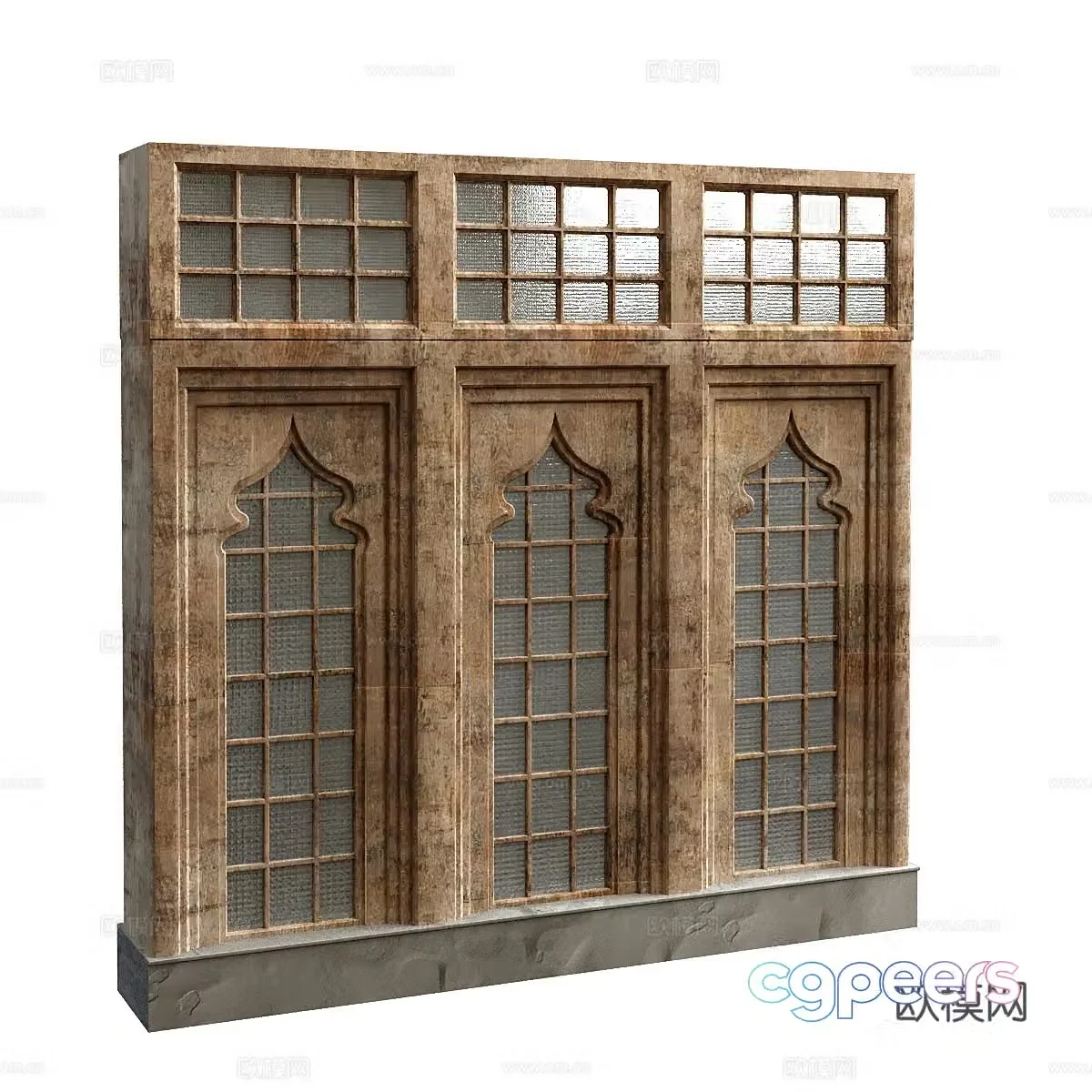Vintage Arabic Wooden Window TÃ¼rkiye Doors and Windows 3D Model