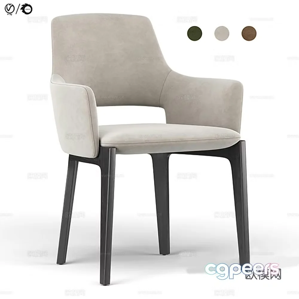 Modern chair single chair seat dining chair 3d model