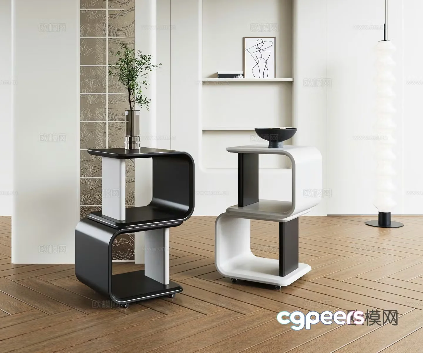 Modern side table 3D model