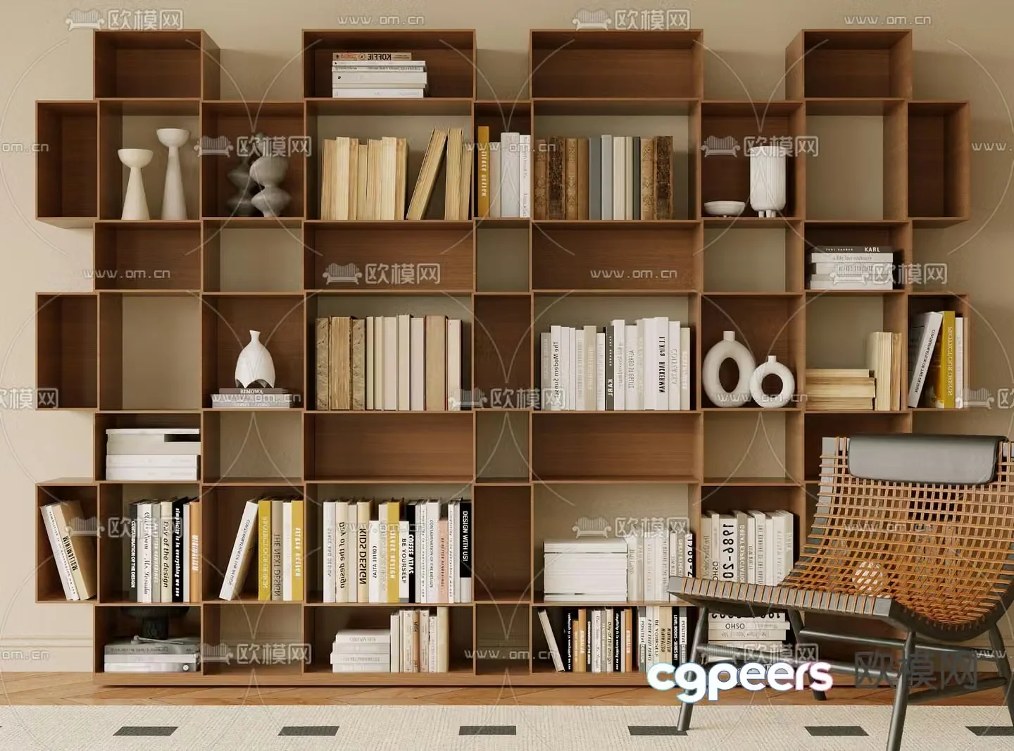 Wasabi Bookcase Showcase 3D Model