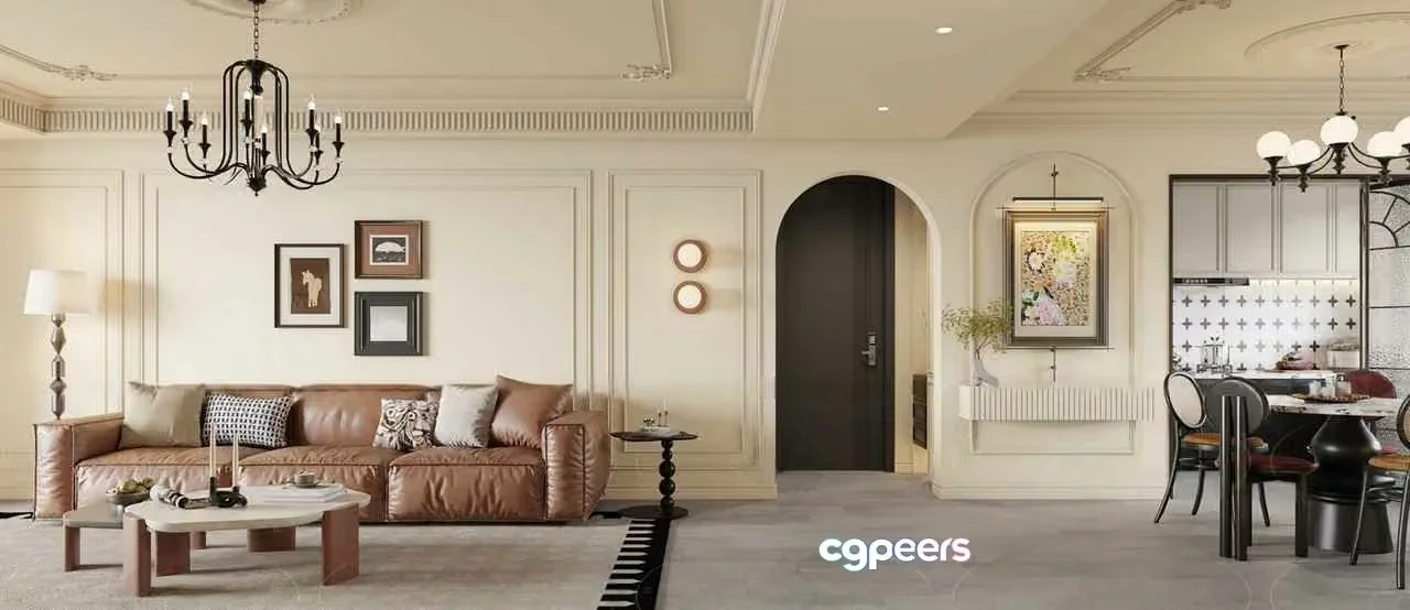 Modern Living Room 3D Model – 6849 – VRAY Render