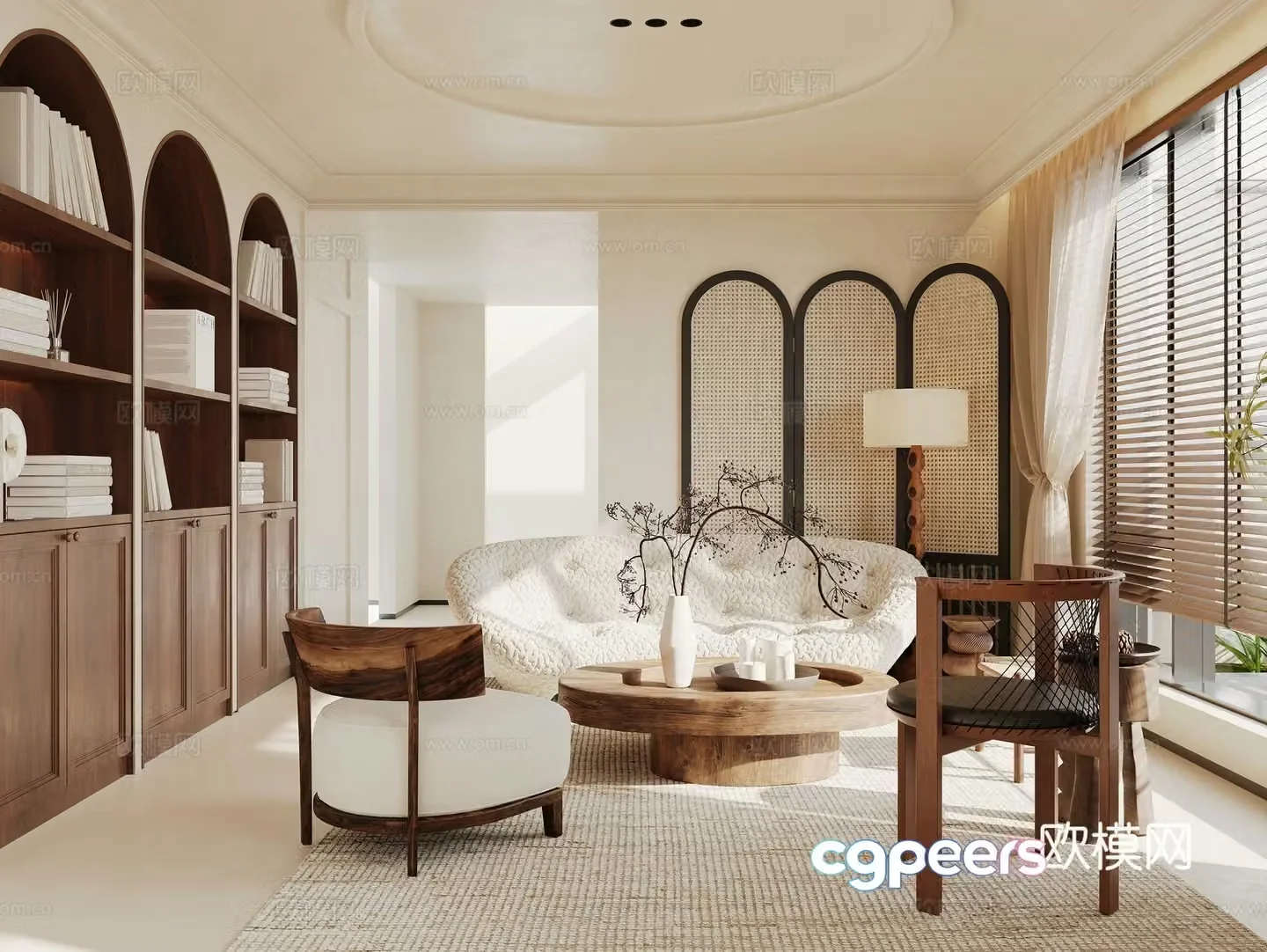 Medium style European living room 3D model