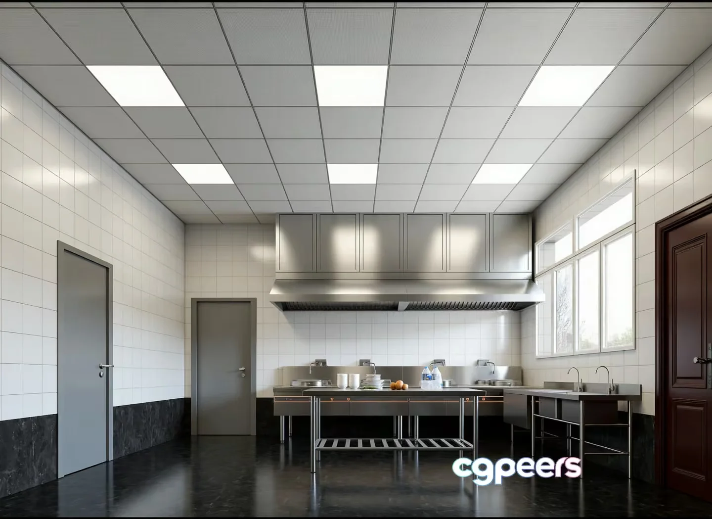 Stainless Steel Kitchen 3D Model – 10428 – VRAY Render