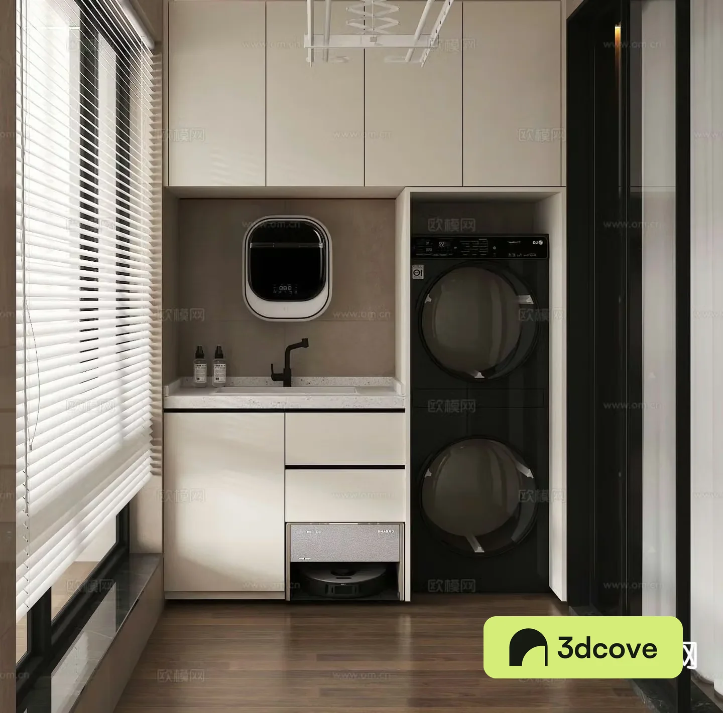Washing machine cabinet dryer all-in-one balcony cabinet