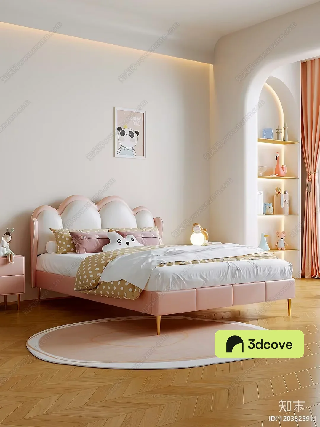 A Pink And White Bed