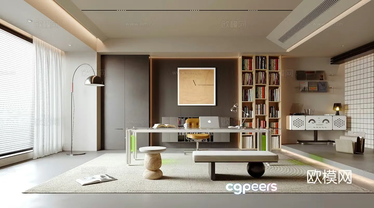 Modern study 3d model
