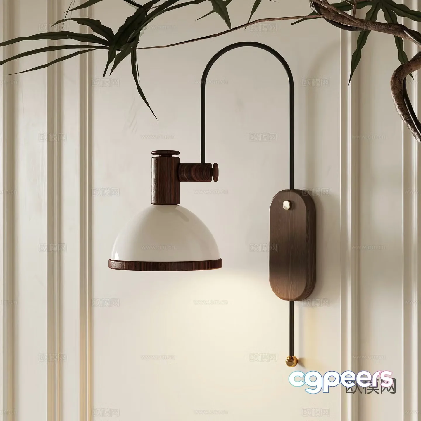 French medieval wall lamp bedside lamp decorative lamp 3d model