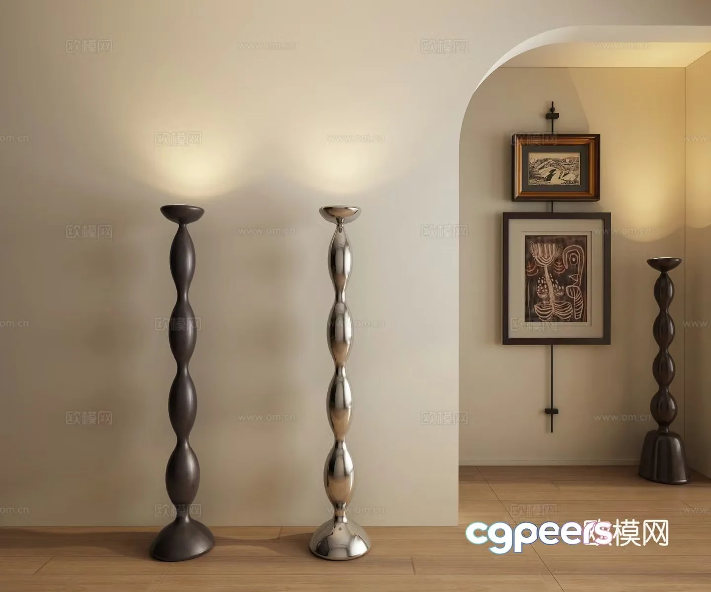 Retro atmosphere art floor lamp 3d model