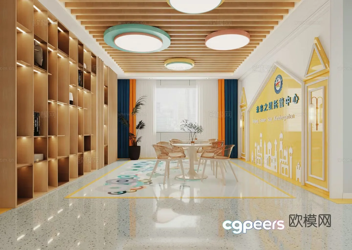 Modern kindergarten hall 3d model