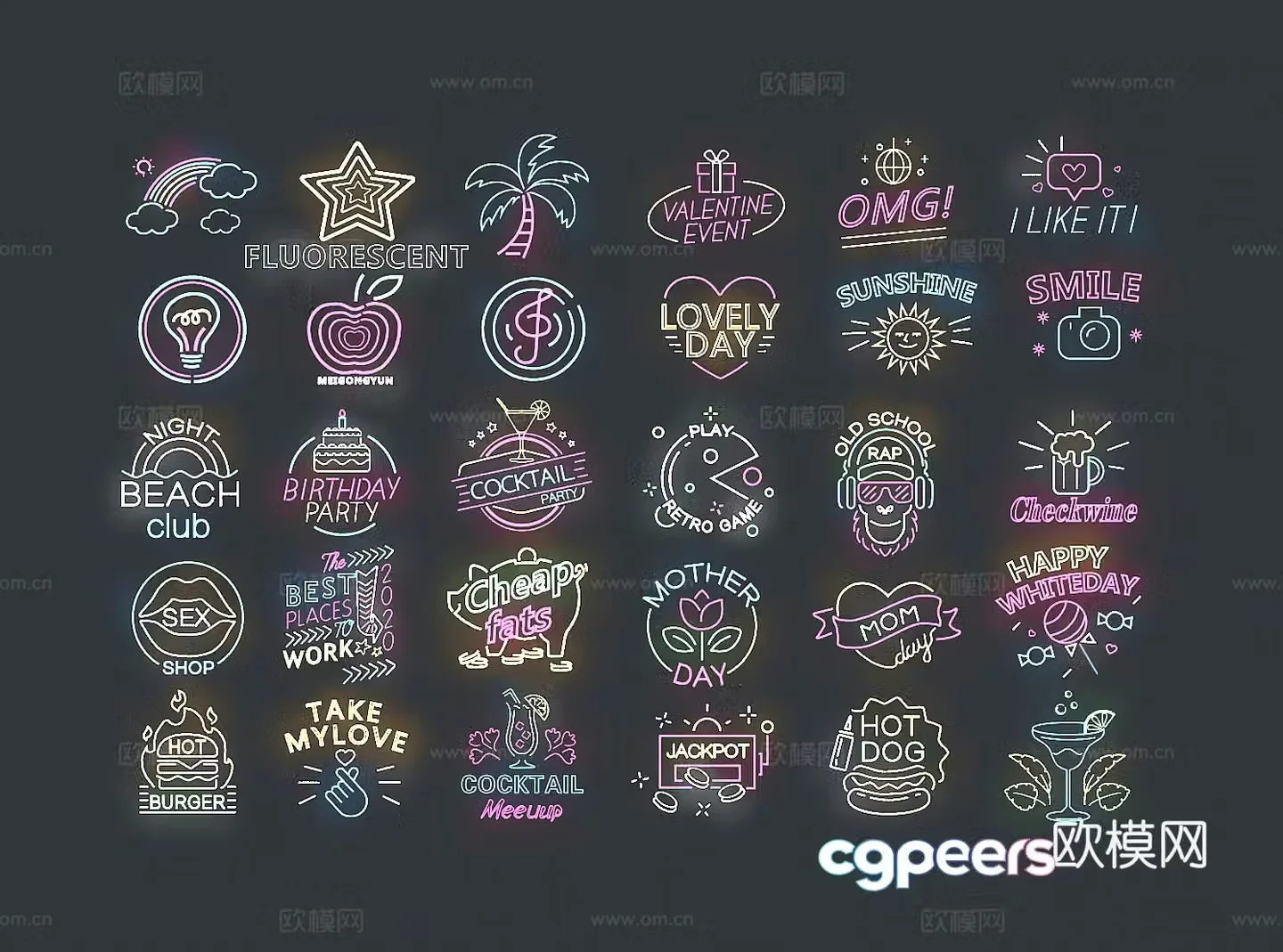 Neon light 3d model
