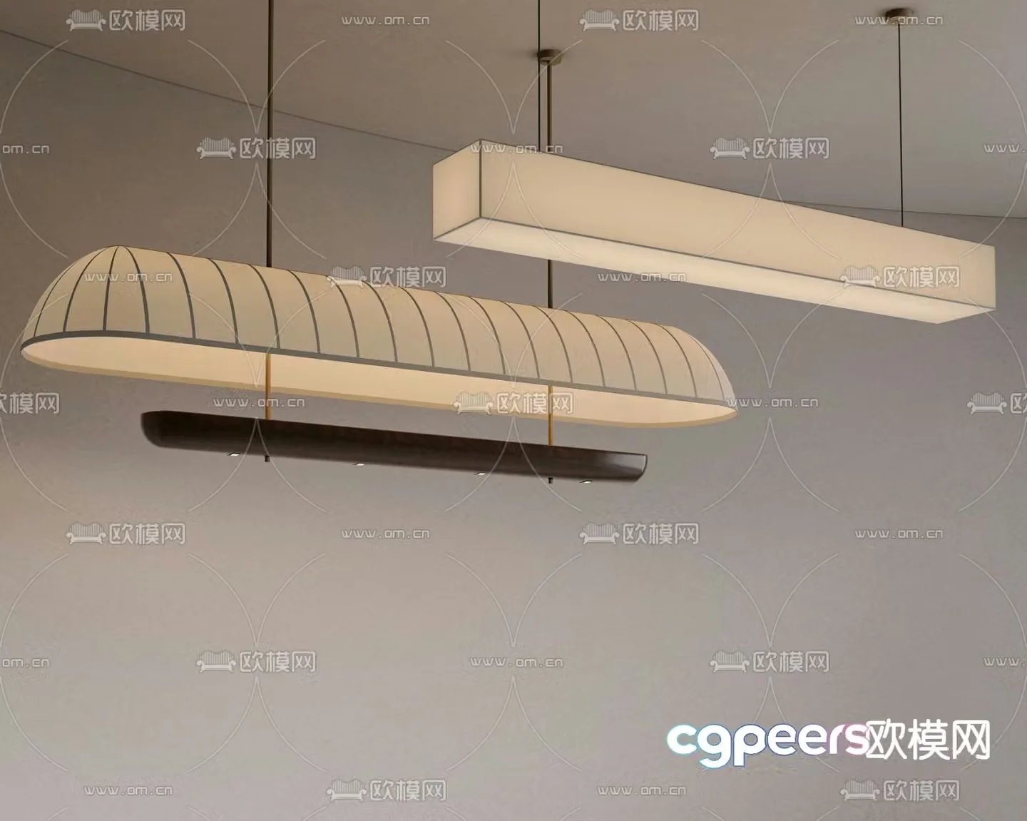 Long chandelier art chandelier 3d model